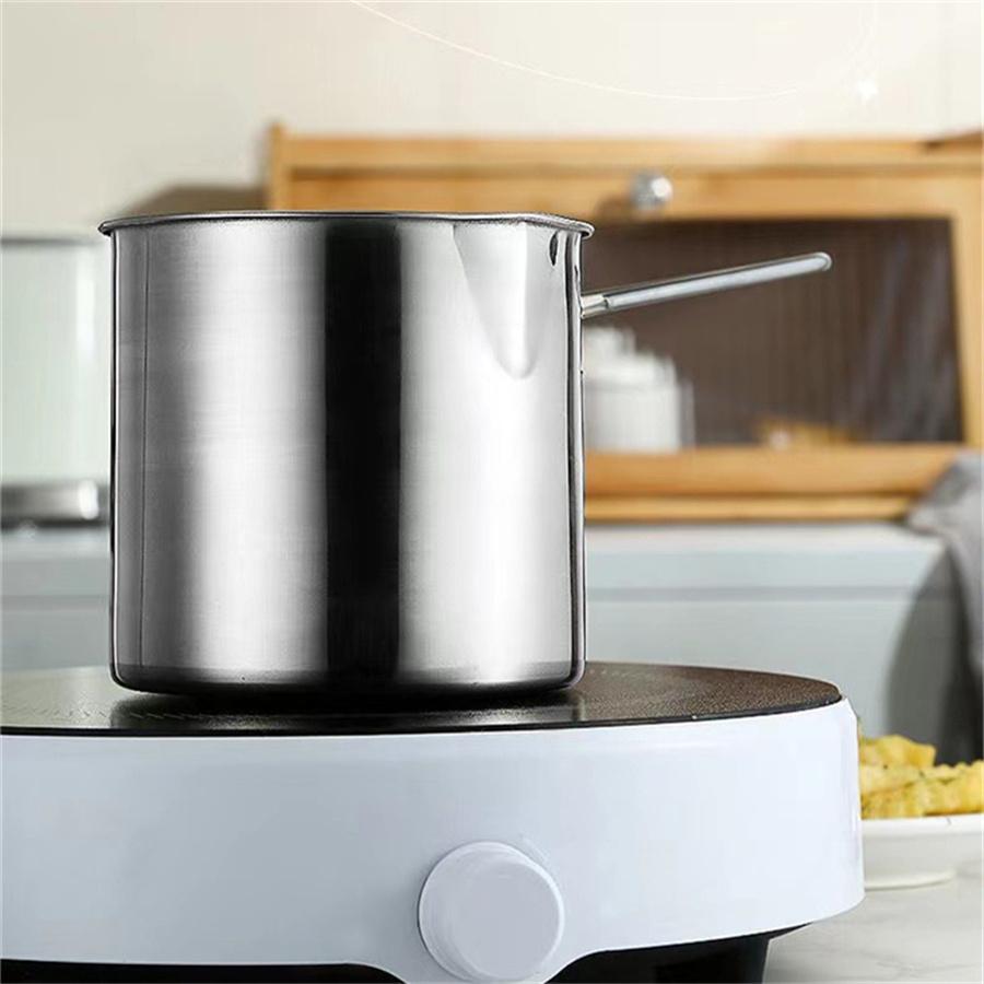 304 Stainless Steel High Deep Pot Auxiliary Food Pot with Strainer Oil Basket Oil Saving Small Fryer