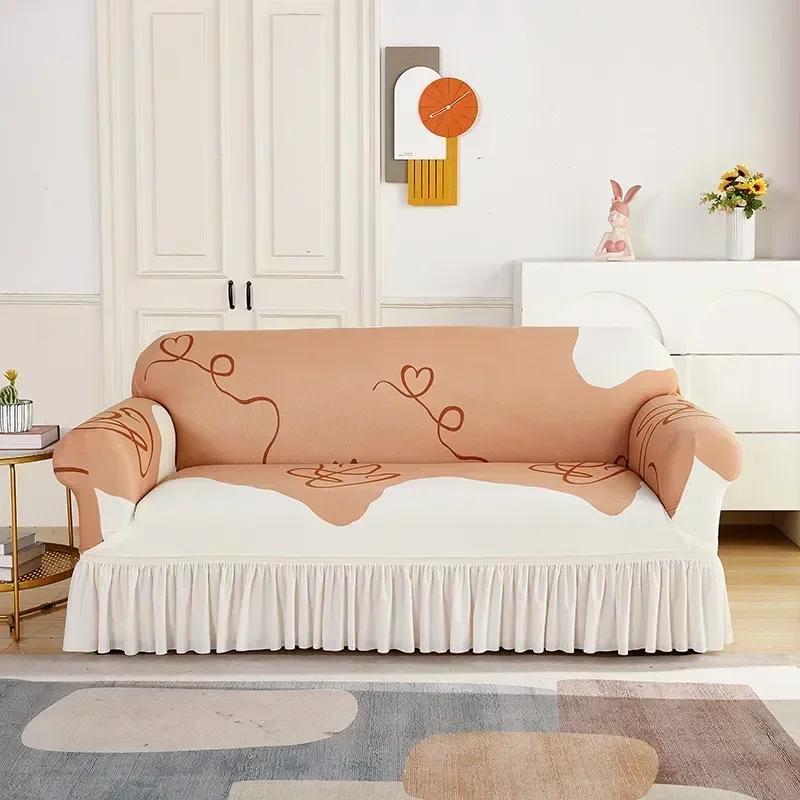 

Elastic Sofa Cover for Living Room Adjustable Couch Cover Corner L Shape Stretch Sofa Slipcover Combination Chaise Home Decor 1 Seat-90x140cm хаки