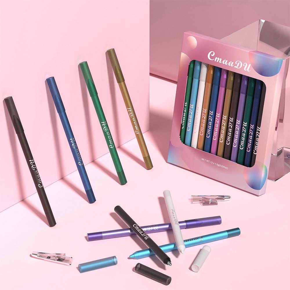 CmaaDu 12 Color Lying Silkworm Eye Shadow Eyeliner Is Not Easy To Faint for A Long Time