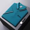 Summer New Ice Ion Fiber Embroidered Polo Shirt with Polo Collar for Moisture Wicking and Sweatwicking