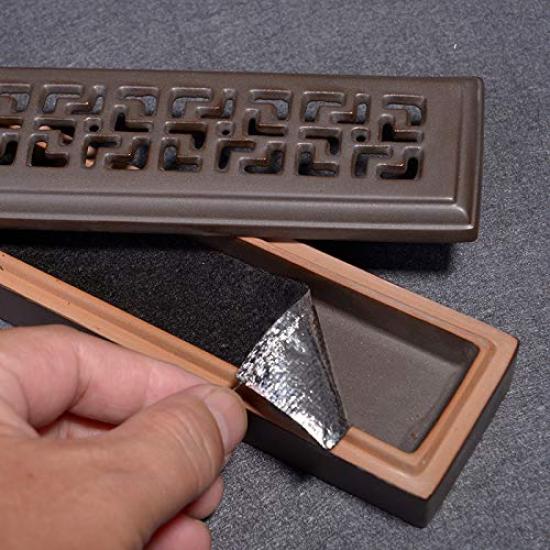 Ceramic incense holder, horizontal incense holder, Arita ware, Seiryu (clear flow) design, suitable for Obon, grave visits, and memorial services.