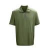 Men's Summer Solid Color Vintage Zipper Lapel Short Sleeve Shirt Tops