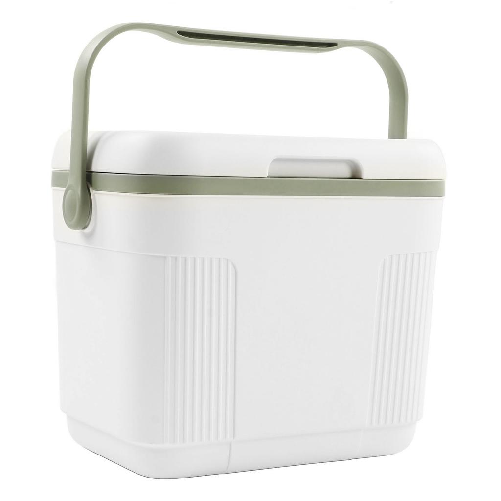 22L Portable Cooler White and Green Food Grade PP Insulation Cooler Box for Camping Outdoor Picnic
