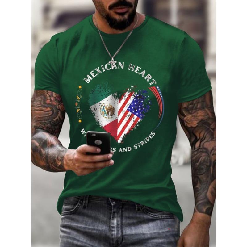 Camiseta mexicana unissex casual manga curta camisetas gola redonda streetwear méxico estampado camisetas tops grandes roupas masculinas GG
