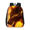 Animal Wolf Pattern Printed Backpack for Primary and Secondary School Students, Large Capacity Backpack