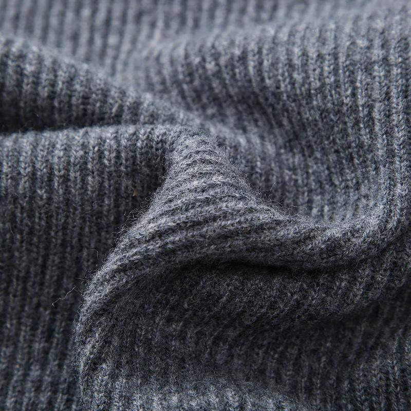 Komombo Women's Wool Lapel Zipper Cardigan