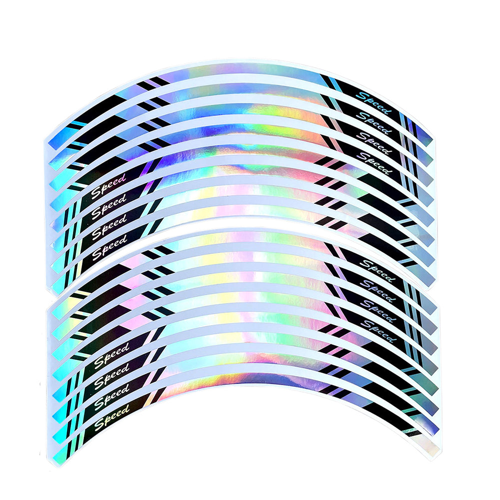 

17-дюймовые полоски для стайлинга автомобиля, радужная лента для обода, наклейки на колеса мотоцикла для мотокросса Kawasaki Honda Yamaha Suzuki чёрный