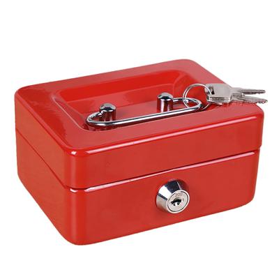 Güvenlik Kilidi ve İki Anahtarlı Mini Para Kutusu Kompakt Darbeye dayanıklı Taşınabilir Çok Bölmeli Mevduat Küçük Nakit Nakit Kasa Metal Kutu Takı Değerli