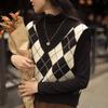 Women's Retro Argyle Knit V-Neck Vest - Autumn Sleeveless Top