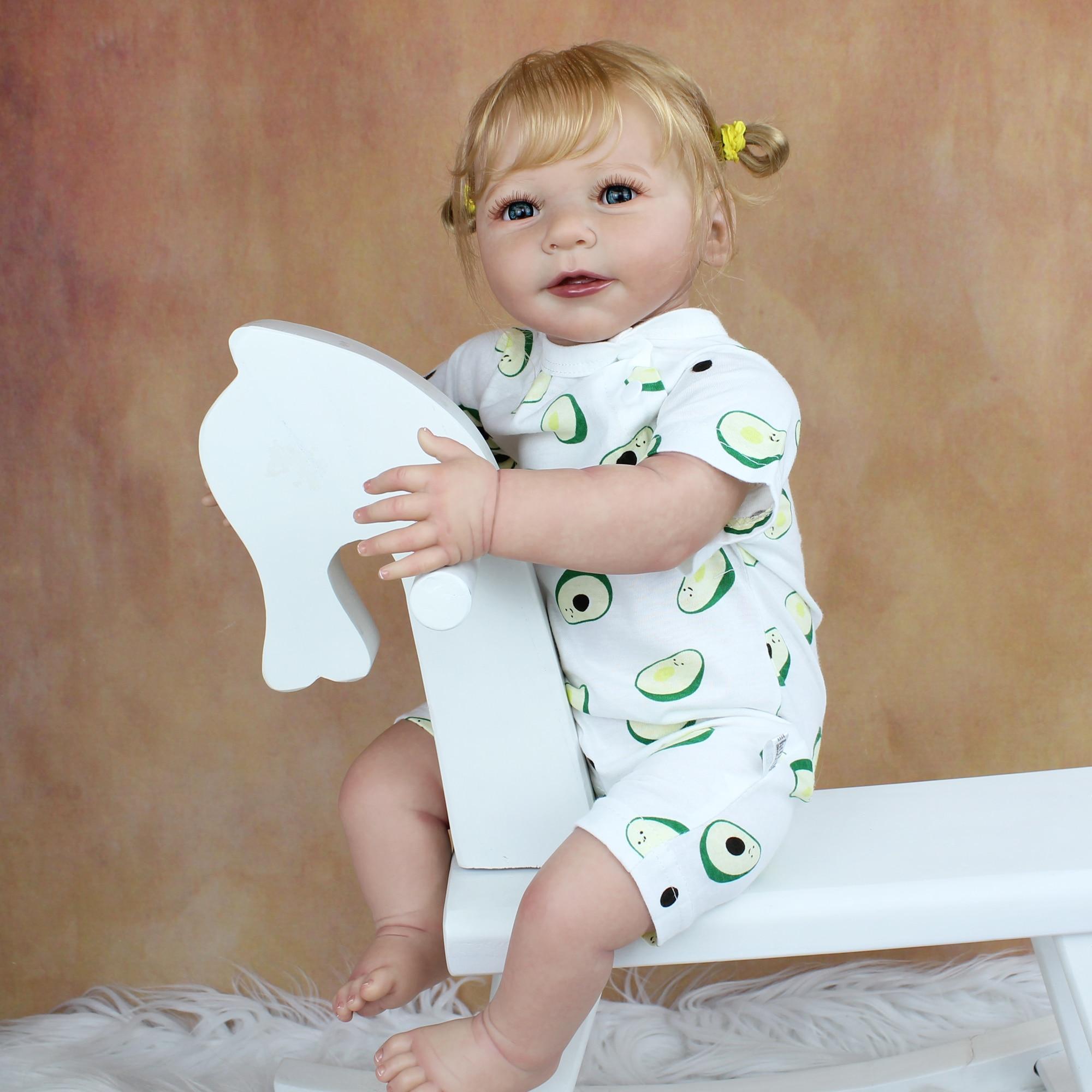 BZDOLL 55 см 3D-краска кожи мягкая силиконовая кукла реборн игрушка для девочки — фото 3