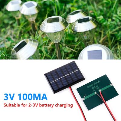 5-20 Stück Solarzelle 100mA 1W 3V DIY Polysilizium Solar-Epoxy-Solarzelle Ladegerät mit Kabel für Lampe Lüfter Pumpe zum Laden von 2-3V Batterien
