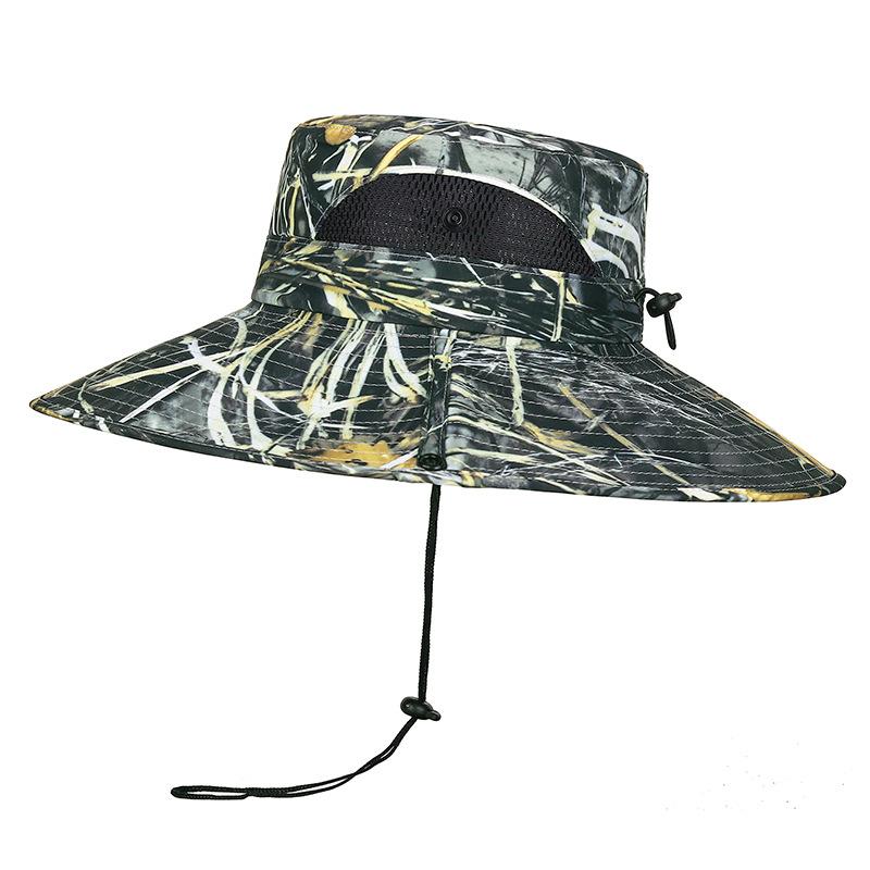 Northwood Leaf Camouflage Bucket Hats Outdoor Mountaineering Withered Wood Jungle Hat Sunscreen Sunshade Large Eaves Breathable Fishing Hats