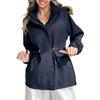 Lightweight Windbreaker Jacket for Women Zip Up Hoodie with Snap Buttons Waist Drawstring Windproof Outwear