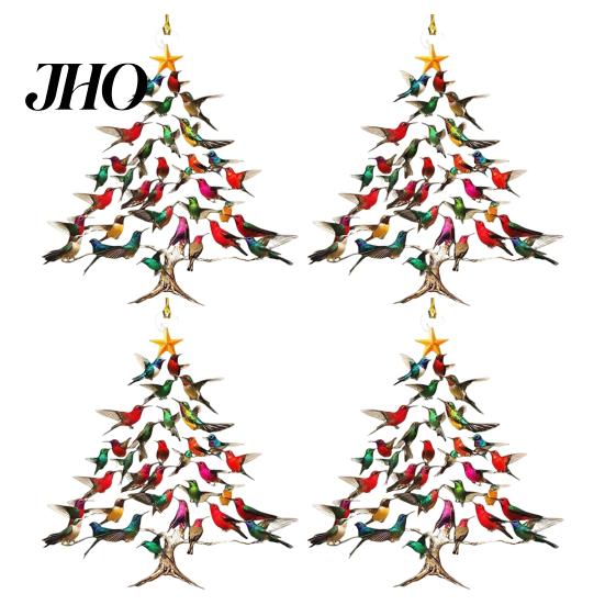 Acrylic Hummingbird Decoration Sparkling Christmas Ornament Double-Sided Colorful Design Special Tree Stack Winter Bird Xmas Decor Holiday Accessory