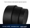 Men's Leather Automatic Buckle Belt: Holeless, Adjustable, Top Layer Cowhide for Business Casual Wear.