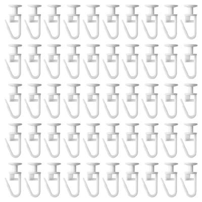 50Pcs Curtain Slide Hooks Drapery Gliders Lockable For Enhancing Functionality for Living Room Bedroom Or Office