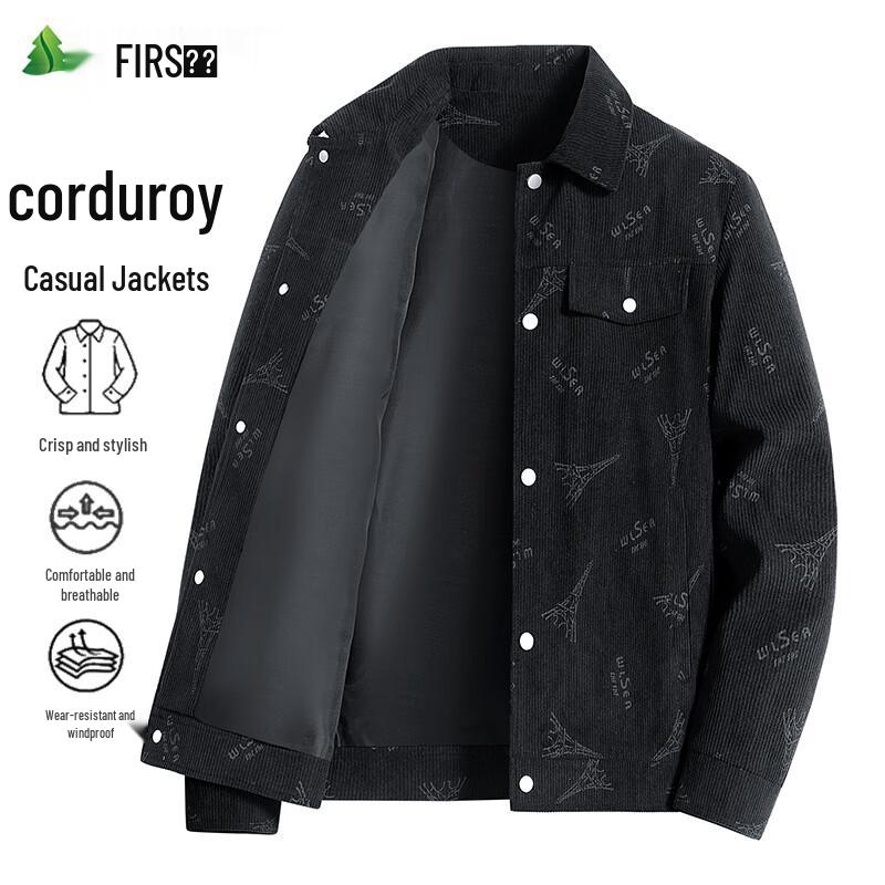

FIRS Men s Corduroy Casual Lapel Jacket 5XL
