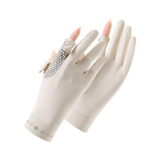 Summer Driving Gloves, Cooling Sun Protection Gloves, Full Finger UV Protection Gloves, with Anti-Slip Palm, Ultra Thin Ice Silk Gloves for Women