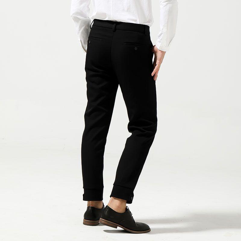Menseye Mid-Waist Straight Business Casual Pants