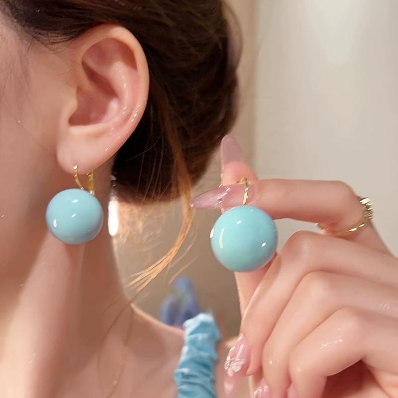 Orecchini a goccia rotondi geometrici dal design semplice e alla moda per donna, accessori versatili per l'uso quotidiano, feste e regali