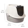 Amazon Basics Katzentoilette mit Haube, 53 x 41 x 38 cm, Standard, Mehrfarbig