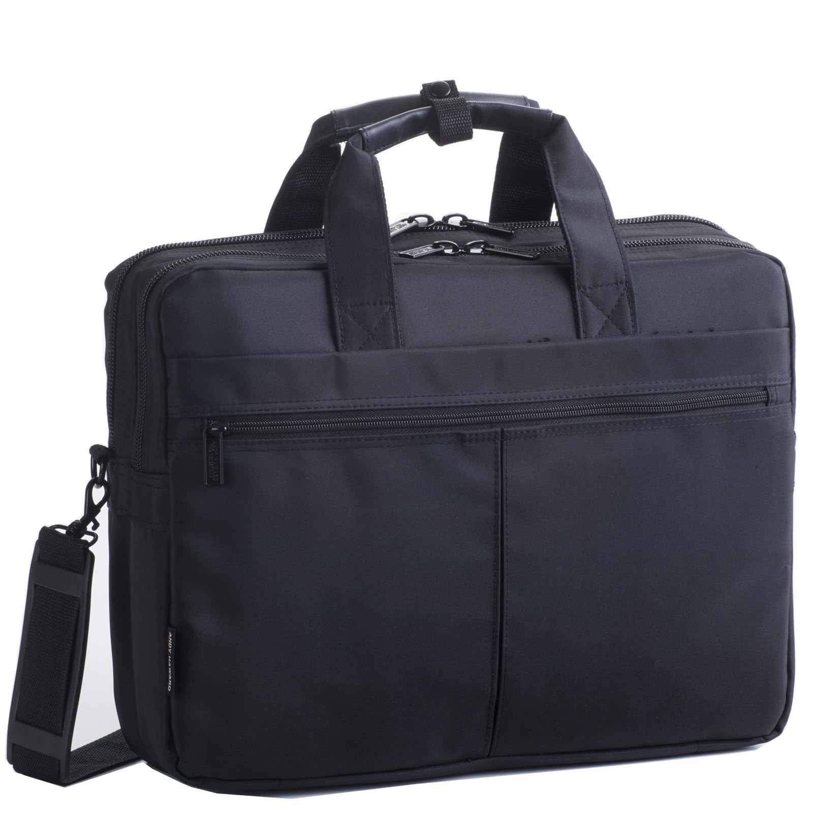 

Большая вместительная деловая сумка, совместимая с файлами B4, 580 г, двухслойный портфель, легкая, совместимая с ПК, многофункциональная двухсторонняя сумка, черная [мужской кошелек]