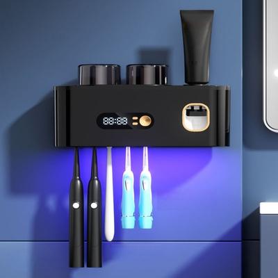 Multifunktionale, wiederaufladbare Zahnbürstentrockner-Wandhalterung mit Display für mehr Ordnung im Badezimmer