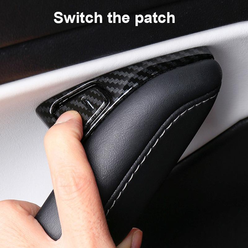 For Tesla Model 3 Y 14P Car Window Lifter Door Switch Button Carbon Fiber Stickers Styling Tools Interior Decor Auto
