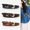 Women S Thin Belt With Gold Buckle For Jeans And Dresses