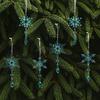 6 Pcs Acrylic Crystal Christmas Ornament Sparkling Clear Snowflake Hanging Ornaments with Drop Pendants for Winter Chandelier Xmas