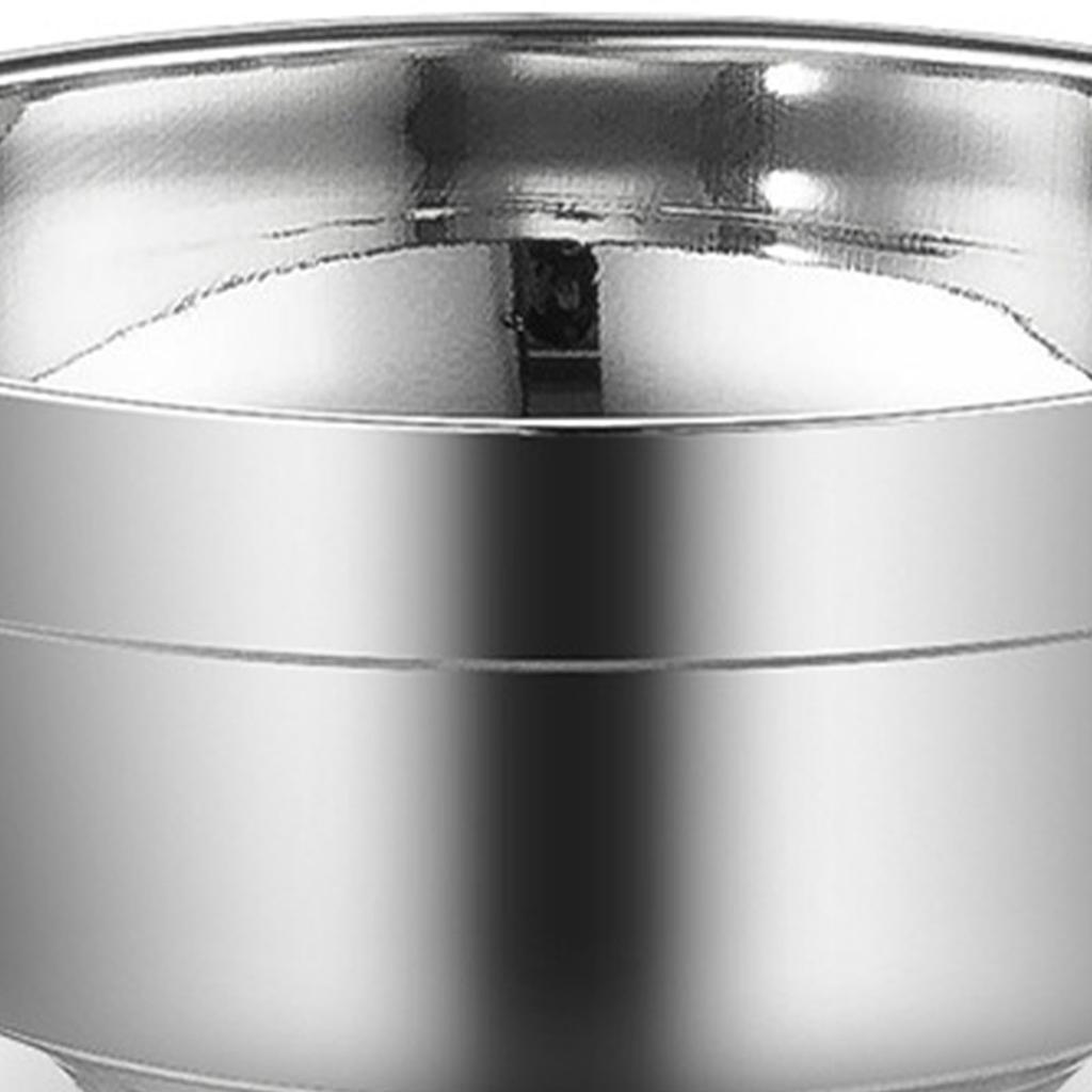 Double Layer Metal Bowl Large Capacity Round Bowl Multiple Purpose Mixing Bowl for Dormitory Home