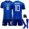 Fußball-Weltmeisterschaft 2026 Kroatien Auswärts-Trikot Modric 10 Kinder Fußball-Set Atmungsaktives Schnelltrocknendes Fußball-Set