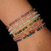 1pc 3mm Bohemian Natural Stone Amethyst Pink Crystal Faceted Beads Brass Beads Bracelet for Women Jewelry