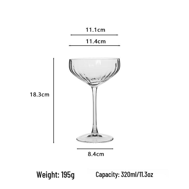 Elegant Prism Vertical Stripe Wine Glass Set