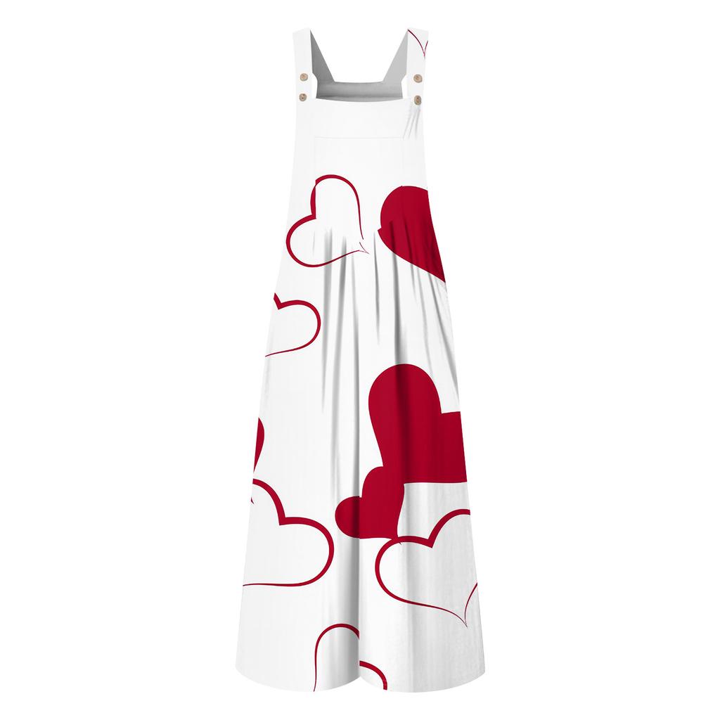 Womens Casual Overalls Jumpsuits Adjustable Straps Sleeveless Christmas Print Comfy Rompers With Pocket