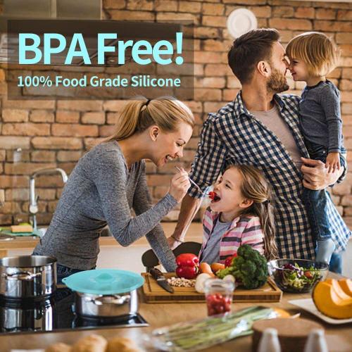 Silicone Food Storage Lids - Silicone Bowl Cover, Pot Lid, BPA-Free Suction Cup Lid, Silicone Microwave Cover, Pot Cover for Cups, Bowls, Pots, Pans,