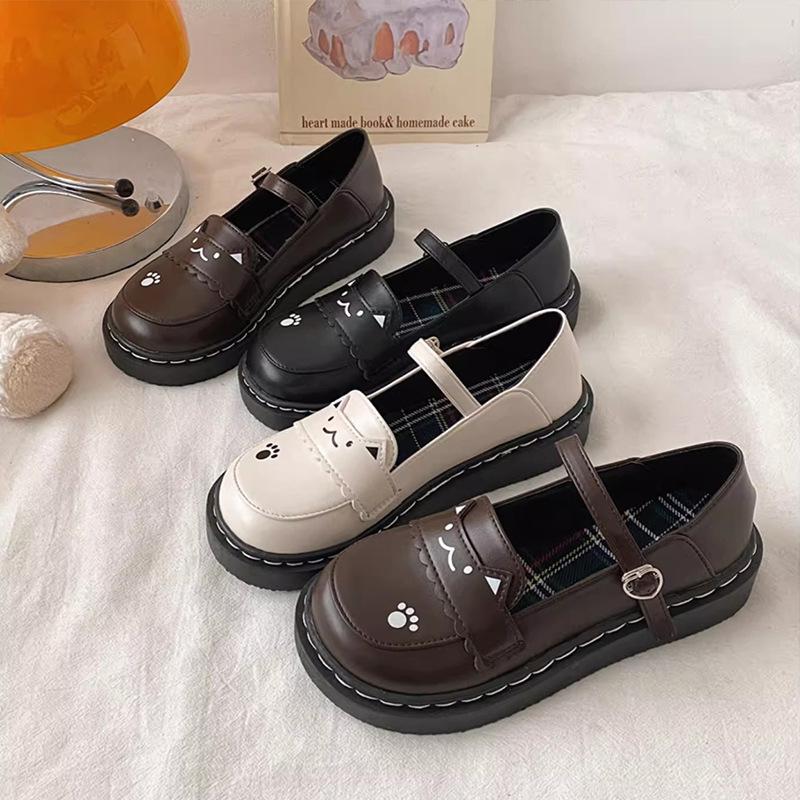 JK uniform flat soft girl versatile student niche Mary Jane single shoes cute kitten Japanese small leather shoes 2025