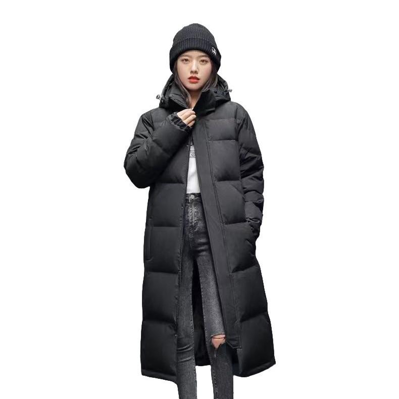 New Winter Style, Unisex and Couple Down Jacket, Casual Long Style, Knee-length Hooded Korean Style