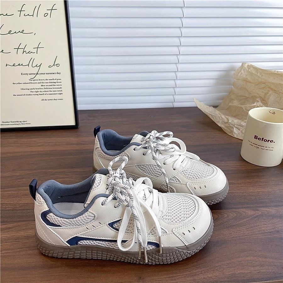 Summer mesh breathable versatile shoes trendy round head ugly cute board shoes