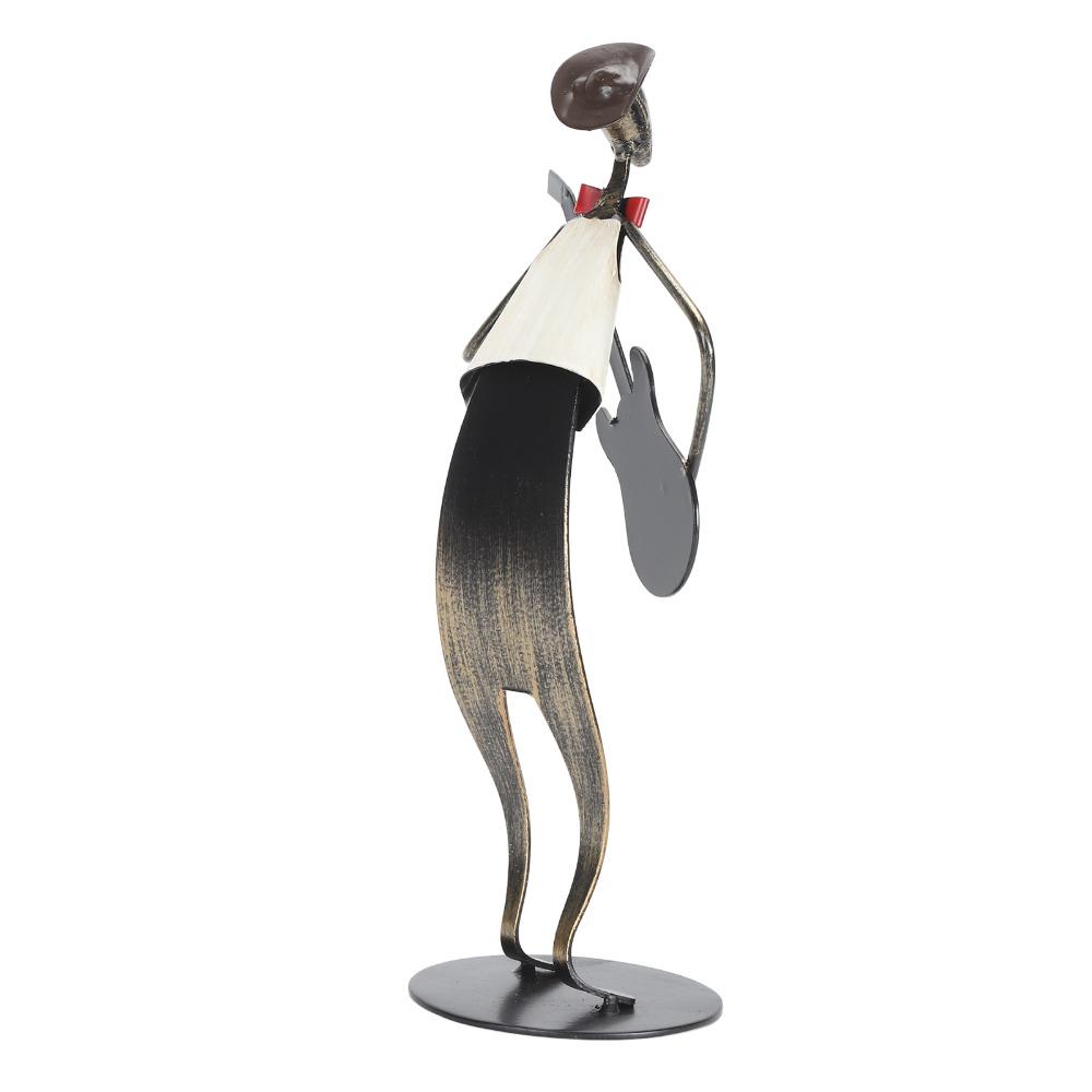Craft Musician Sculpture Matte Desktop Ornament Statues Iron Figurine  Living Room