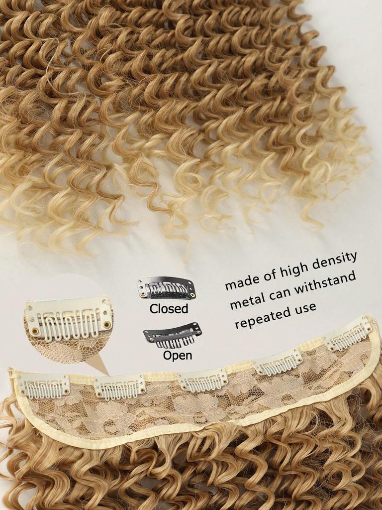 Synthetic 5 Clip In Hair Extensions Curly Hairstyle Hairpiece Natural  Hair For Women