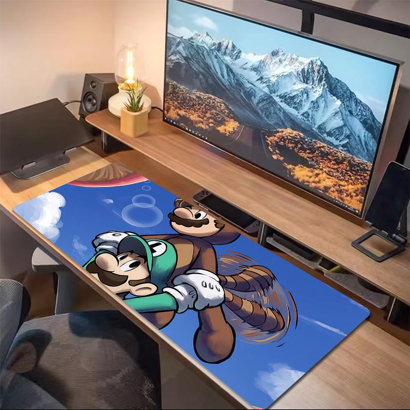 Luigi & Mario Car Trip Print Cushion Non-slip Laptop Tablet Big Mousepad XXL Mat Mini PC Playmat With Lock edge