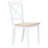 VidaXL 2x Bois d'Hévéa Massif Chaises à Dîner Chaises de Salle à Manger Chaises de Repas Chaises de Cuisine Maison Intérieur 247358