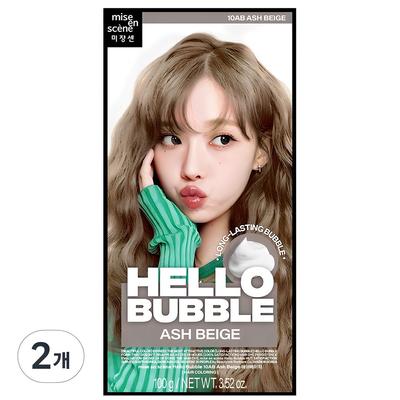 Hello Bubble Hair Dye, 10AB Ash Beige, 2 Pcs.