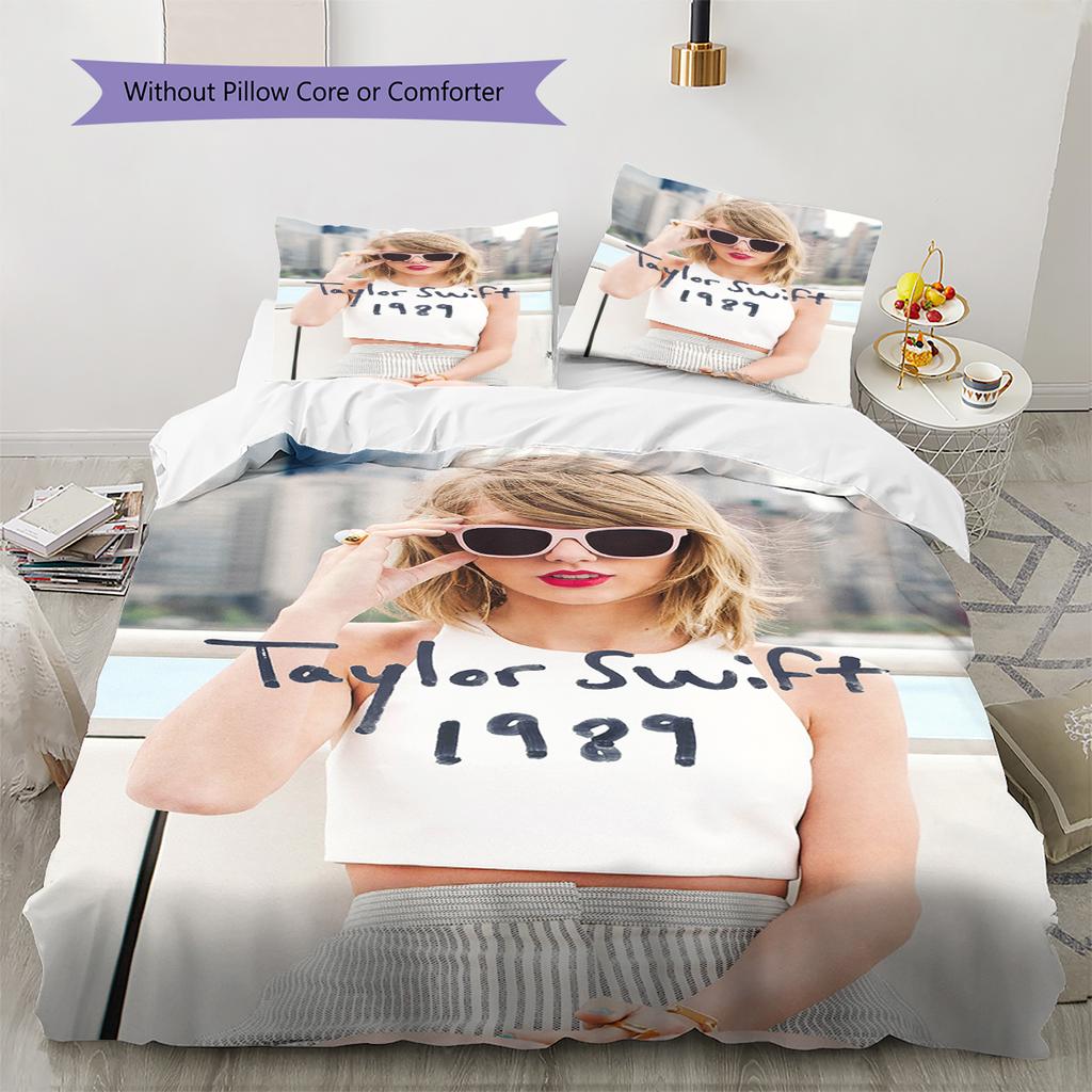 Taylor Pattern Bedding,Quilt Set Quilt Cover Pillowcase Home Birthday Gift (1 * Duvet Cover + 2 * Pillowcase, Without Core)