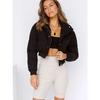 Winter Walk Kendall Wind Sexy Stand Collar Zipper Thermal Bread Coat Small Short High Waist Cotton Coat Jacket