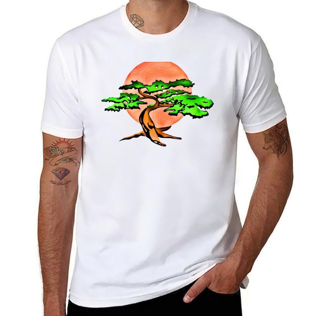 Miyagi Bonsai Tree Drawing Tshirt Summer Fashion Casual Tee Shirt
