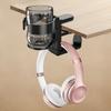 Compactly 2 In 1 Desk Cup Holder Clip Headphone Organizers For Drink Containers And Headphones NonSlip Base Universal Fit