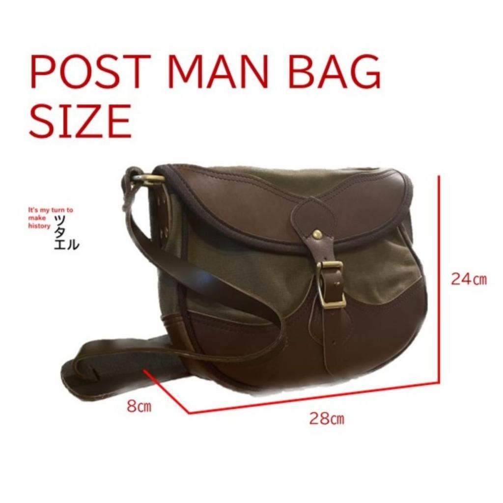 Tsutaeru Postman BagShoulder Bag, American Casual, Vintage Messenger Bag, Postman Bag, Genuine Leather, Pouch, Waxed Canvas, Canvas Bag, Canvas