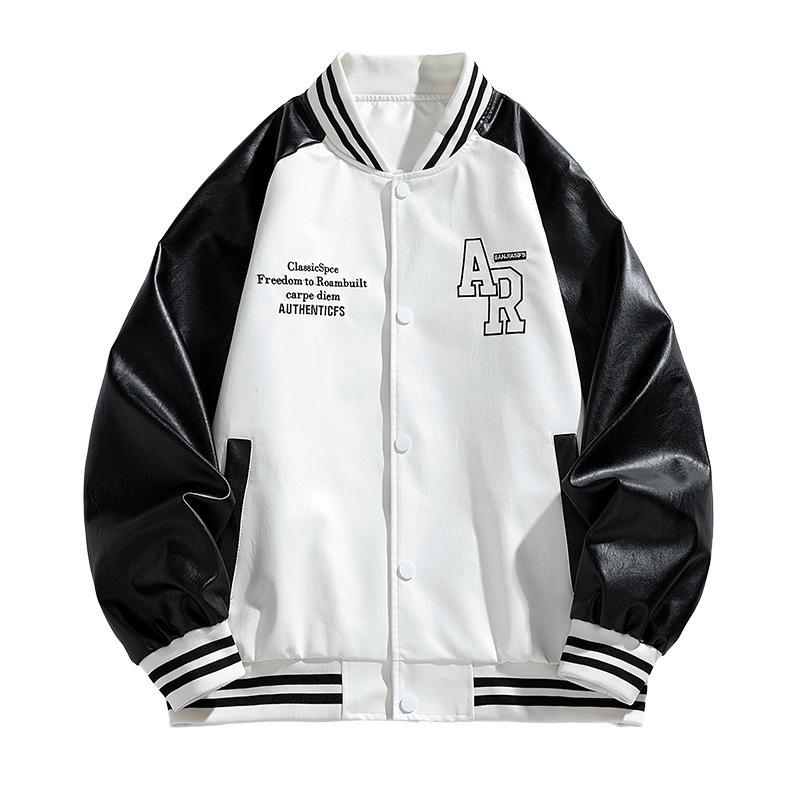 American PU leather jacket men's jacket spring and autumn new stand-up collar locomotive clothing versatile trend explosive jacket men